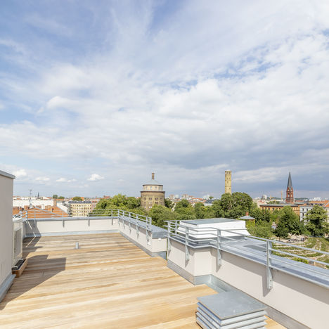 Panoramic view from the roof terrace